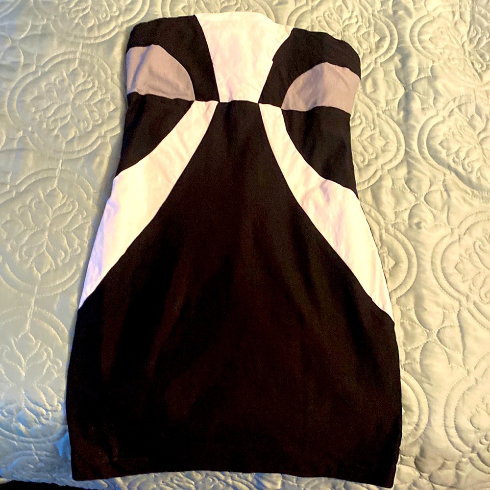 Strapless Color Block Dress L